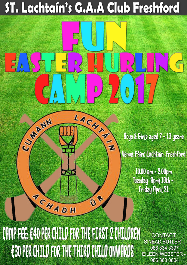 St Lachtains Easter Camp Next Week