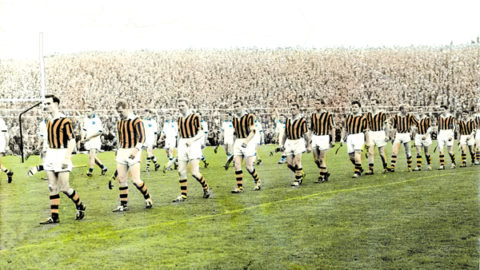 Seamie Cleere leads Kilkenny in the parade before the 1963 All Ireland Final v Waterford