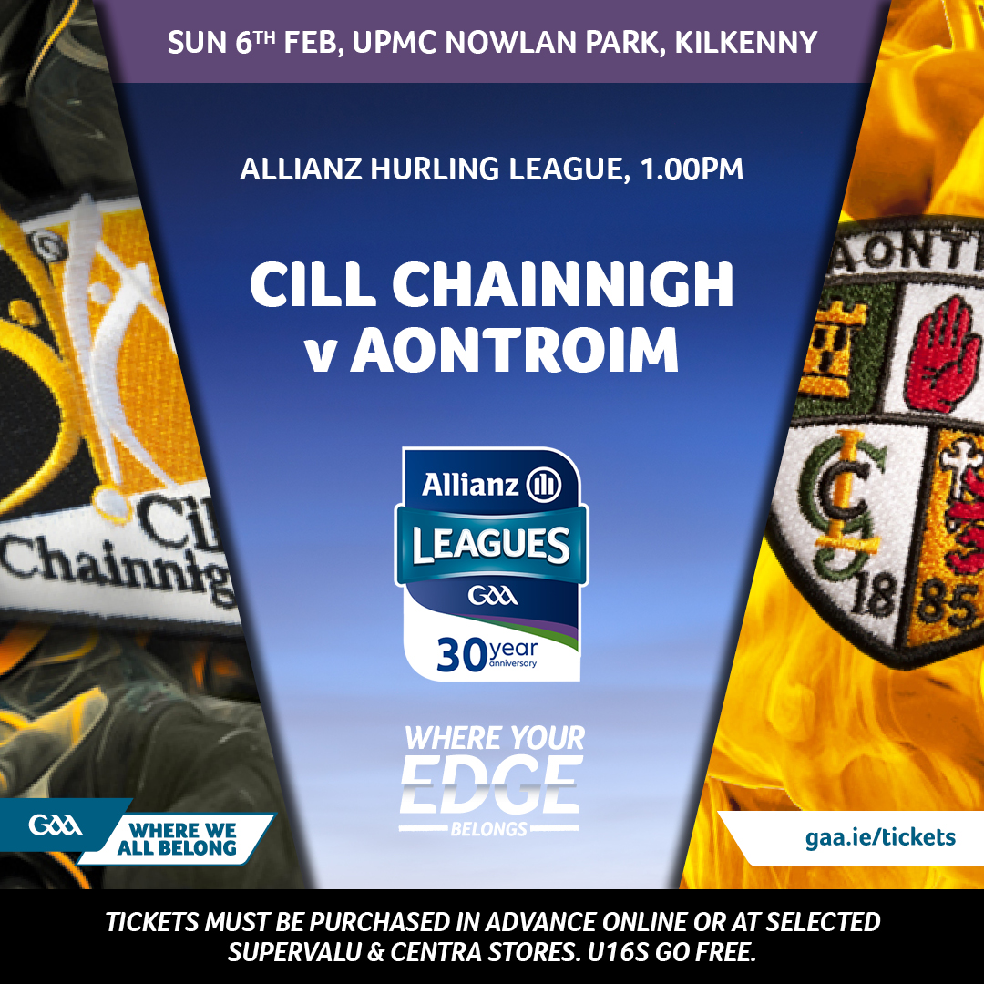 Allianz Hurling League Round 1 – Match Information: Kilkenny V Antrim