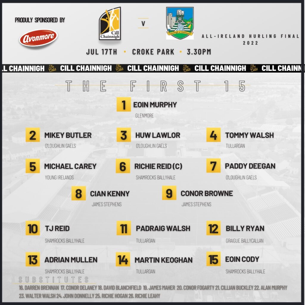 AllIreland Final Kilkenny team named Kilkenny GAA