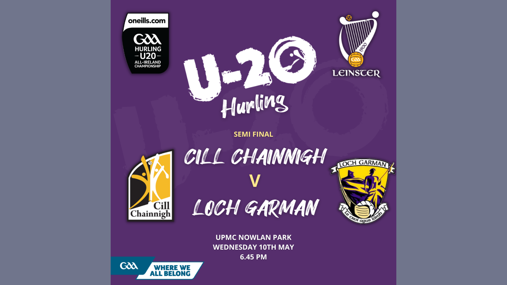 Kilkenny u-20 team to play Wexford in the oneills.com u-20 Leinster Hurling Championship Semifinal named