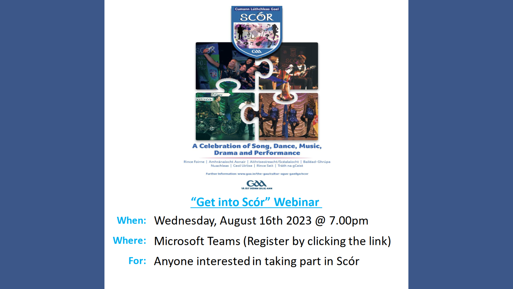 “Get into Scór” Webinar