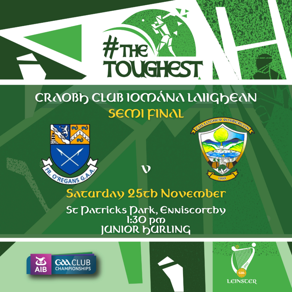 AIB Leinster Club JHC S-Final – Fr O’Regan’s Crannford v Tullogher Rosbercon