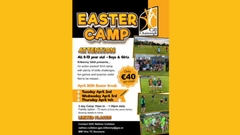 Kilkenny GAA Easter Camp – MW Hire Training Centre, Dunmore
