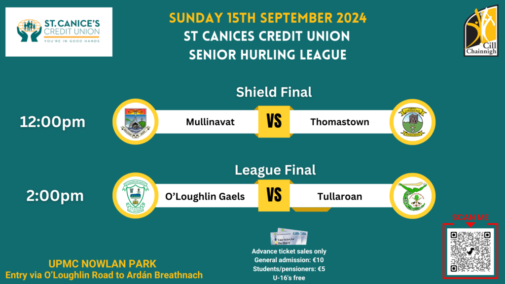 St Canice’s Credit Union Hurling League & Shield Finals