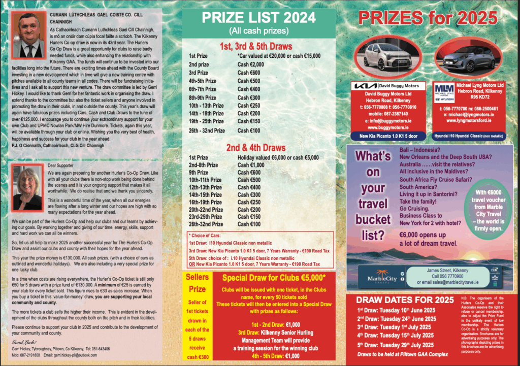 2025 Hurlers Co-Op Draw