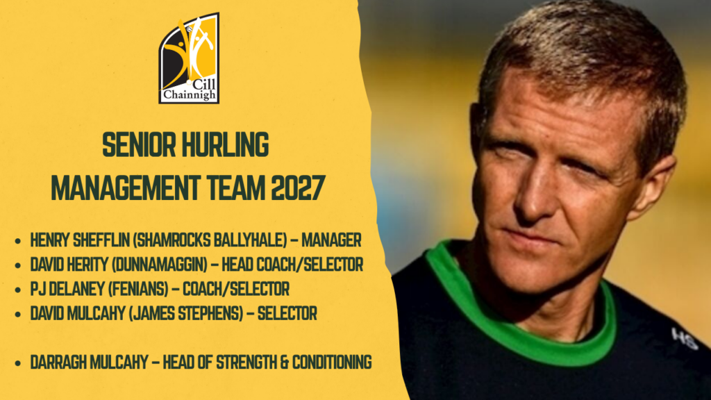 Henry Shefflin Names Kilkenny Senior Hurling Management Team